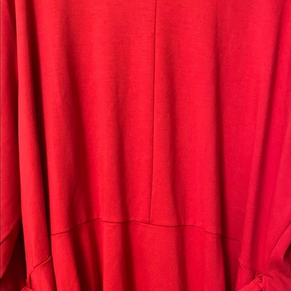 Eloquii 24 Red V Neck Peplum Wrap Top Stretch Ponte Knit Tie Close Plus Size - Picture 8 of 12